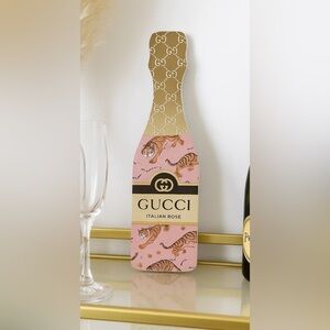 Gucci Italian Champagne Bottle Decor Luxury Home decor Art Statement Piece